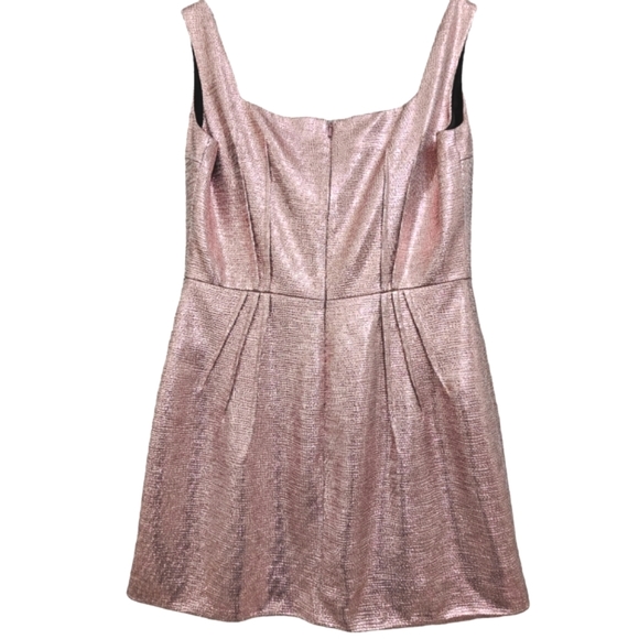 Emilia Wickstead Judi Crepe Rose Gold Metalic Sleeveless Cocktail Mini Dress - Picture 10 of 17
